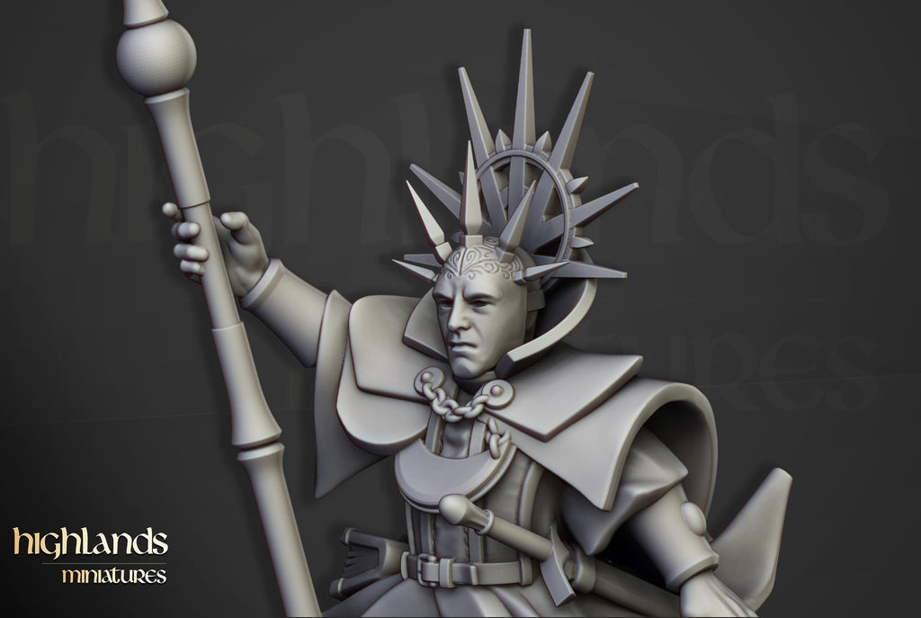 High Mage of Sunland on Pegasus - in 12k- by Highlands Miniatures