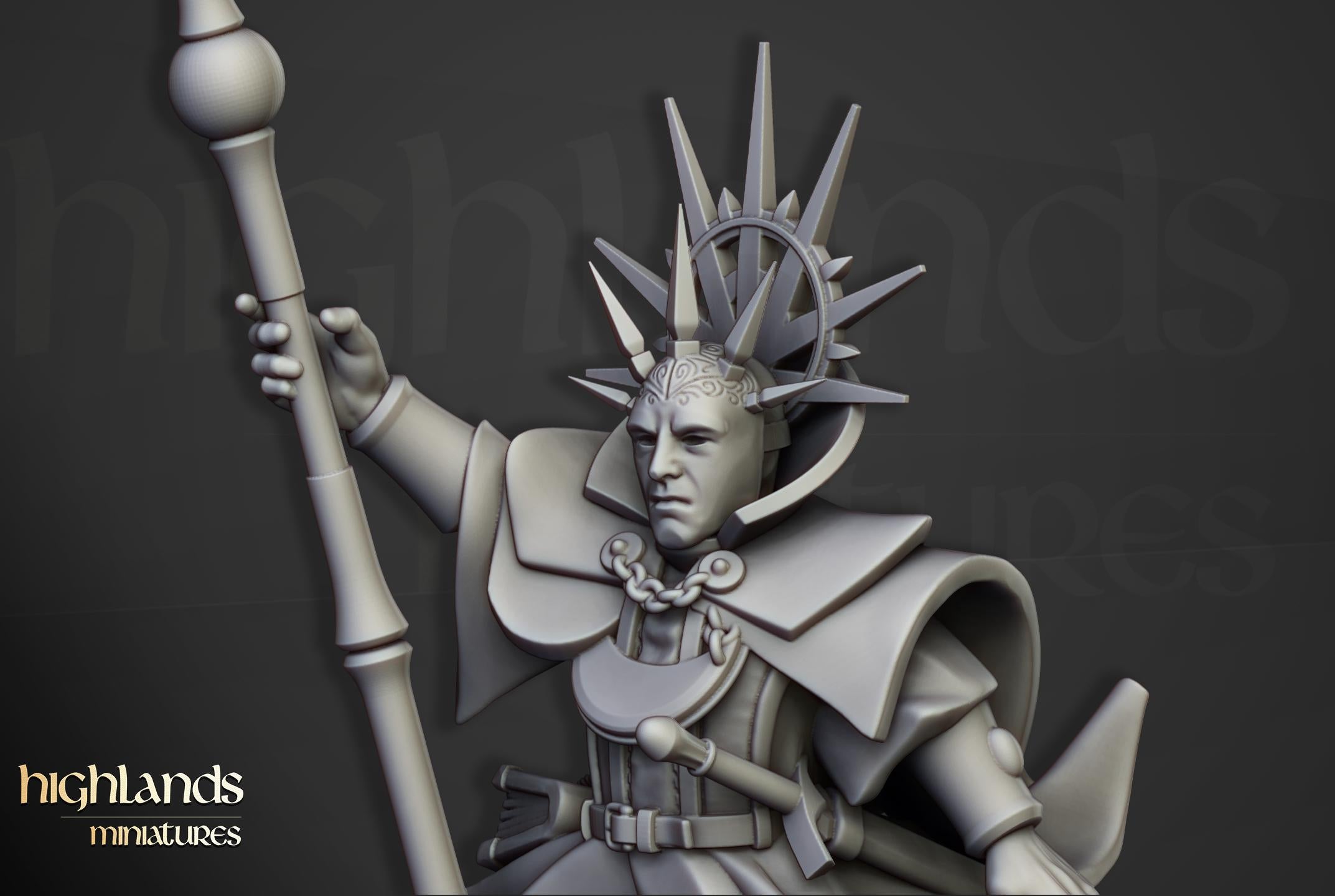 High Mage of Sunland on Pegasus - in 12k- by Highlands Miniatures