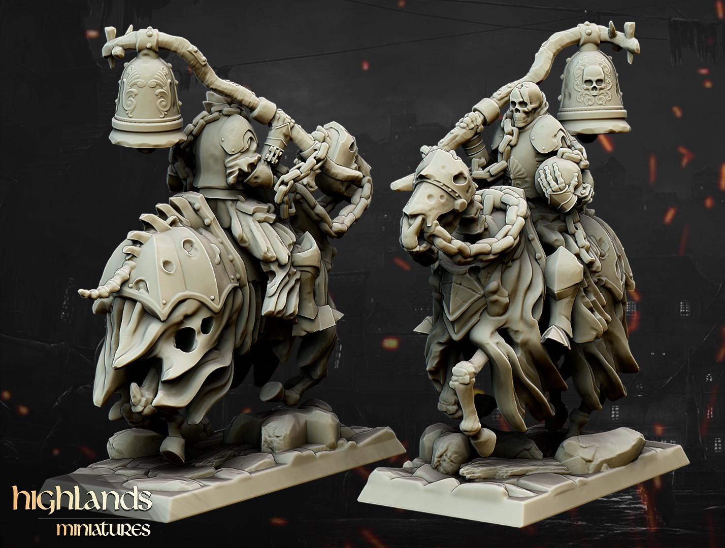 Undead Dark Knight Command Group - in 12k- by Highlands Miniatures