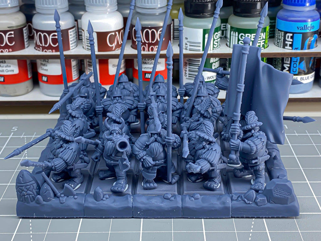 Dwarf Pikemen Unit  - in 12k- by Highlands Miniatures