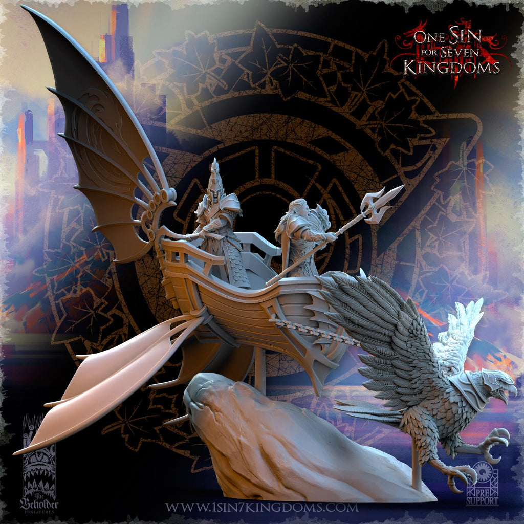 Silvermoor Elves Eagle Chariot - in 12k- by TheBeholderMiniatures