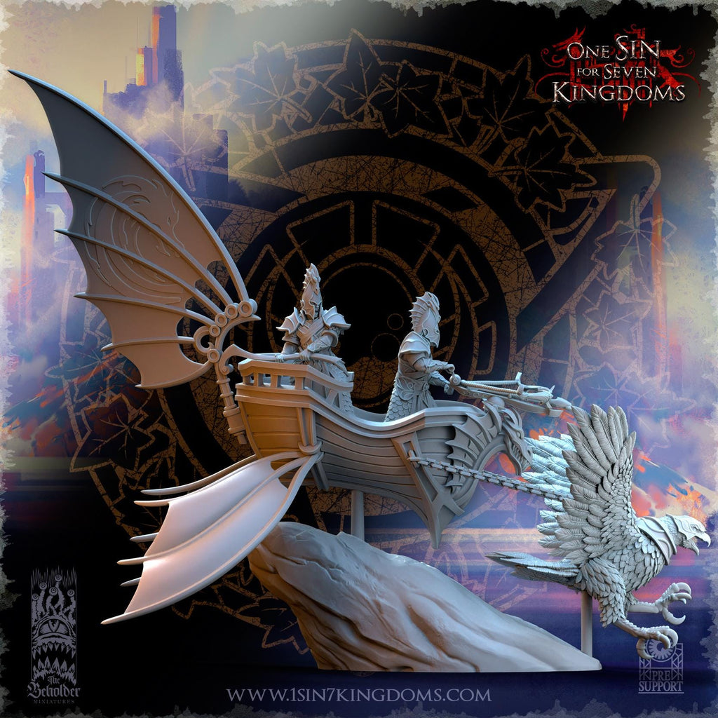 Silvermoor Elves Eagle Chariot - in 12k- by TheBeholderMiniatures