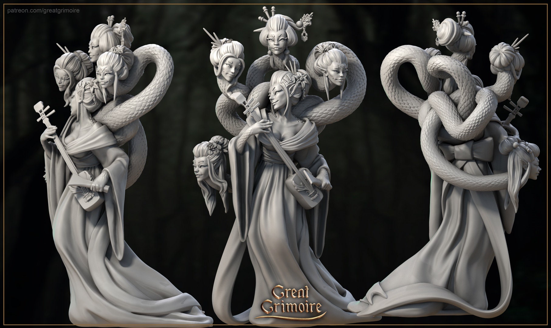 3 Model Pack - Kitsune, Song of Hell, Pursuer - in 12k - by Great Grimoire