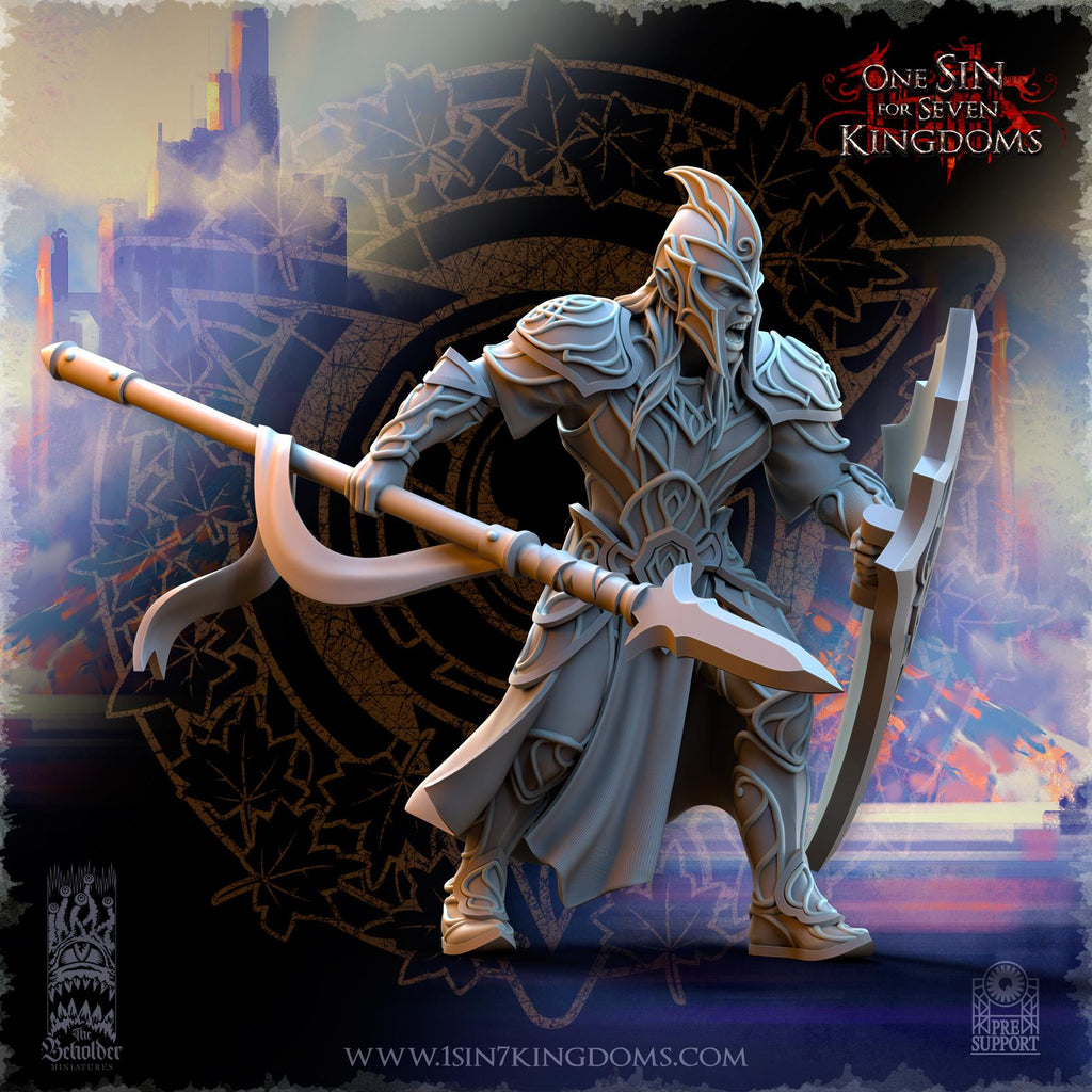 Silvermoor Elves Warriors with spears - in 12k- by TheBeholderMiniatures