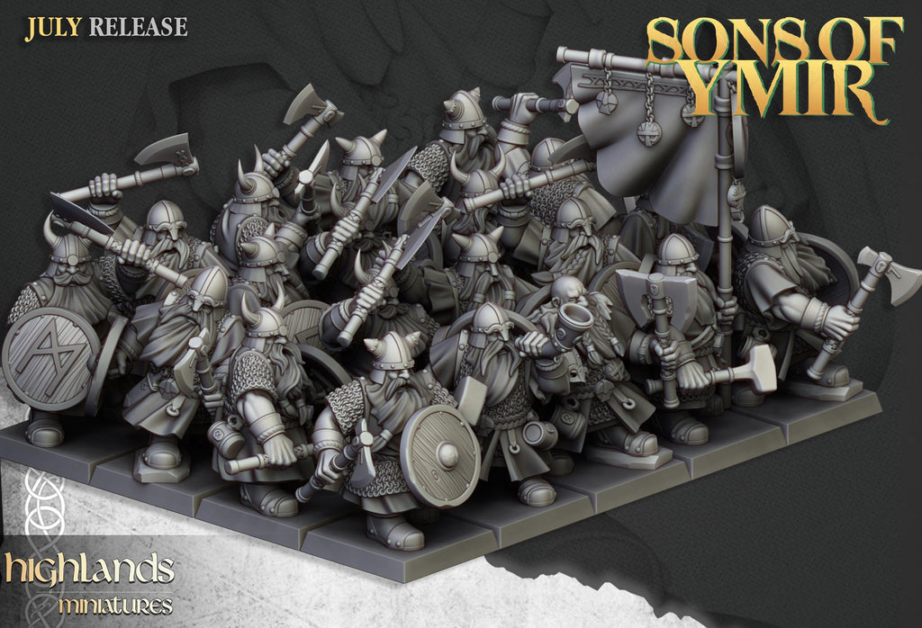 Dwarfs Warriors Unit - in 12k- by Highlands Miniatures