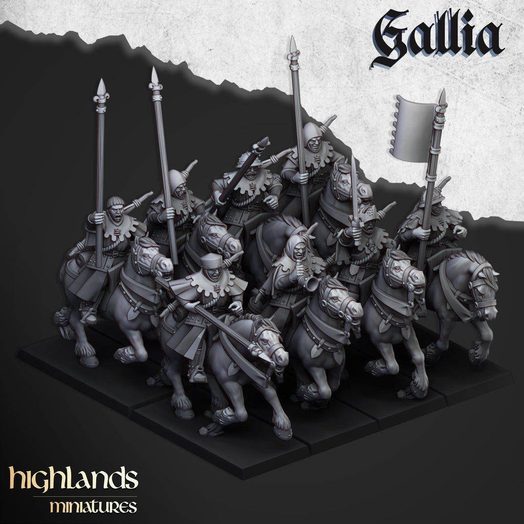 Mounted Men at Arms - in 12k- by Highlands Miniatures