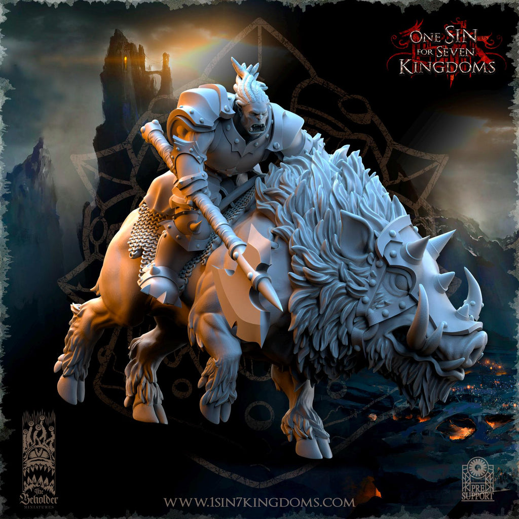 Nestah Orcs Beast Boars Riders - in 12k TheBeholderMiniatures