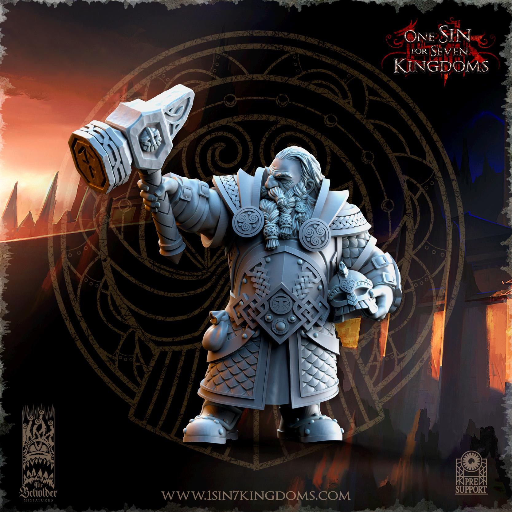 Olgrendrim, Dwarf hero - in 12k- by TheBeholderMiniatures