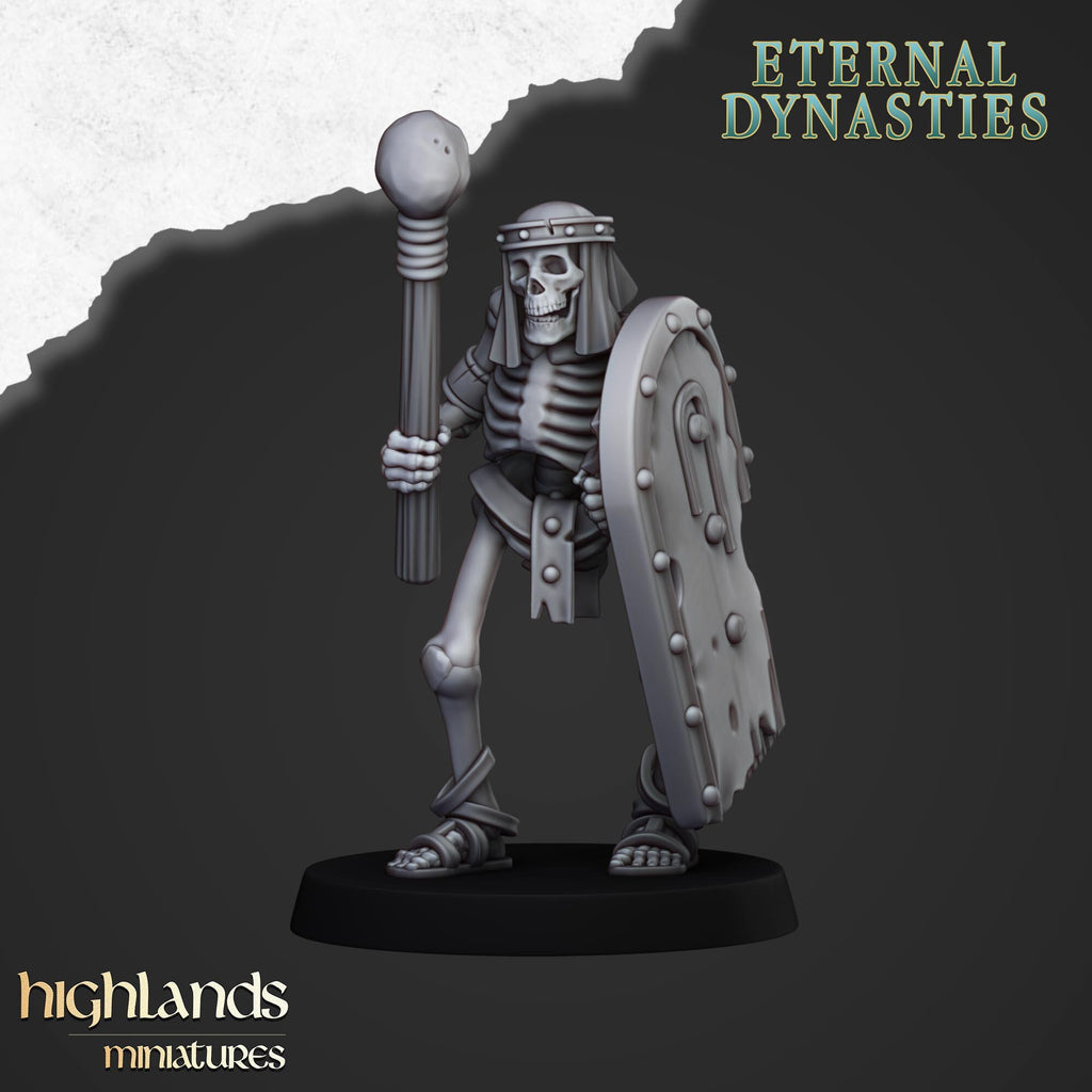 Ancient Skeletons with Spears and Hand Weapons - in 12k- by Highlands Miniatures