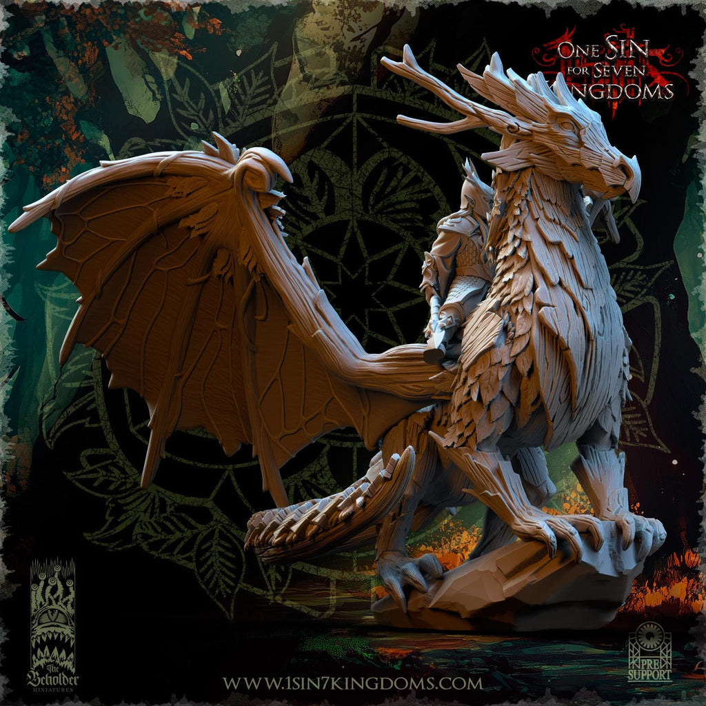 Evergreen Elves Forest Dragon - in 12k by TheBeholderMiniatures