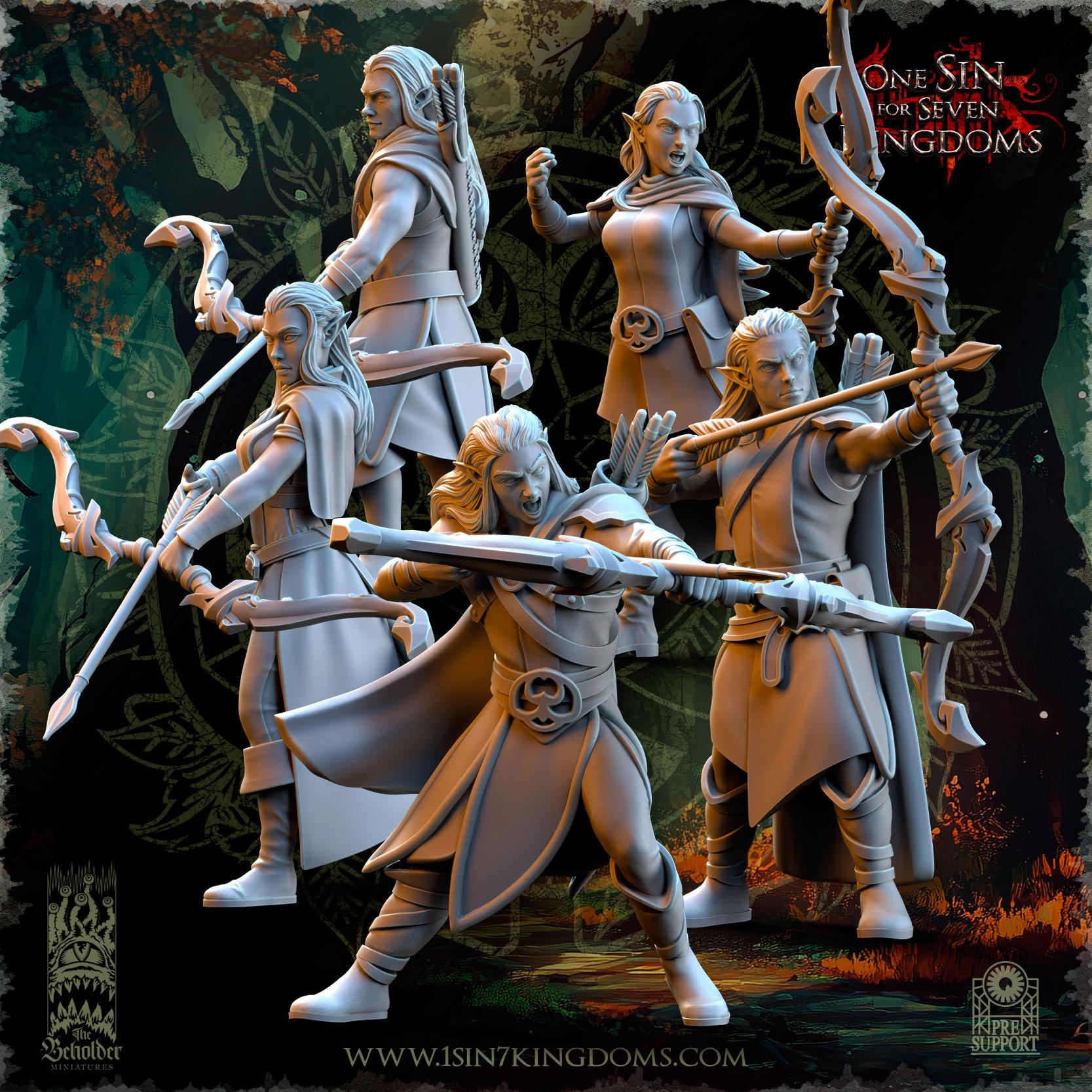 Evergreen Elves Rangers - in 12k- by TheBeholderMiniatures