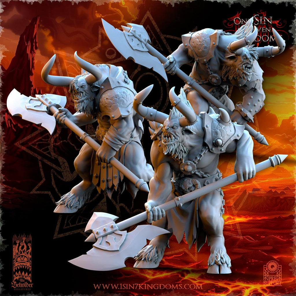 Realms of Mayhem Minotaurs - in 12k by TheBeholderMiniatures