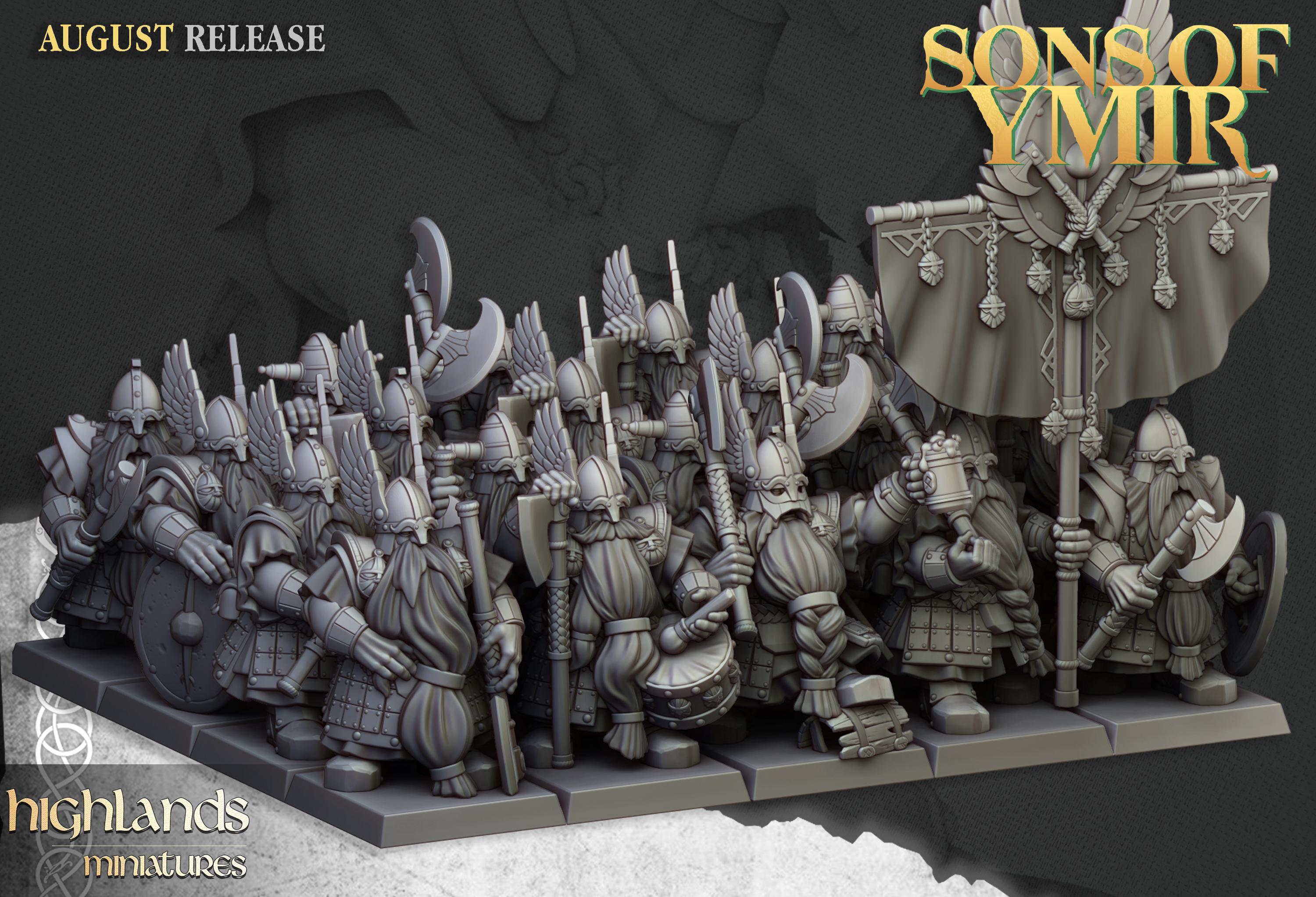 Dwarf Veterans Unit  - in 12k- by Highlands Miniatures