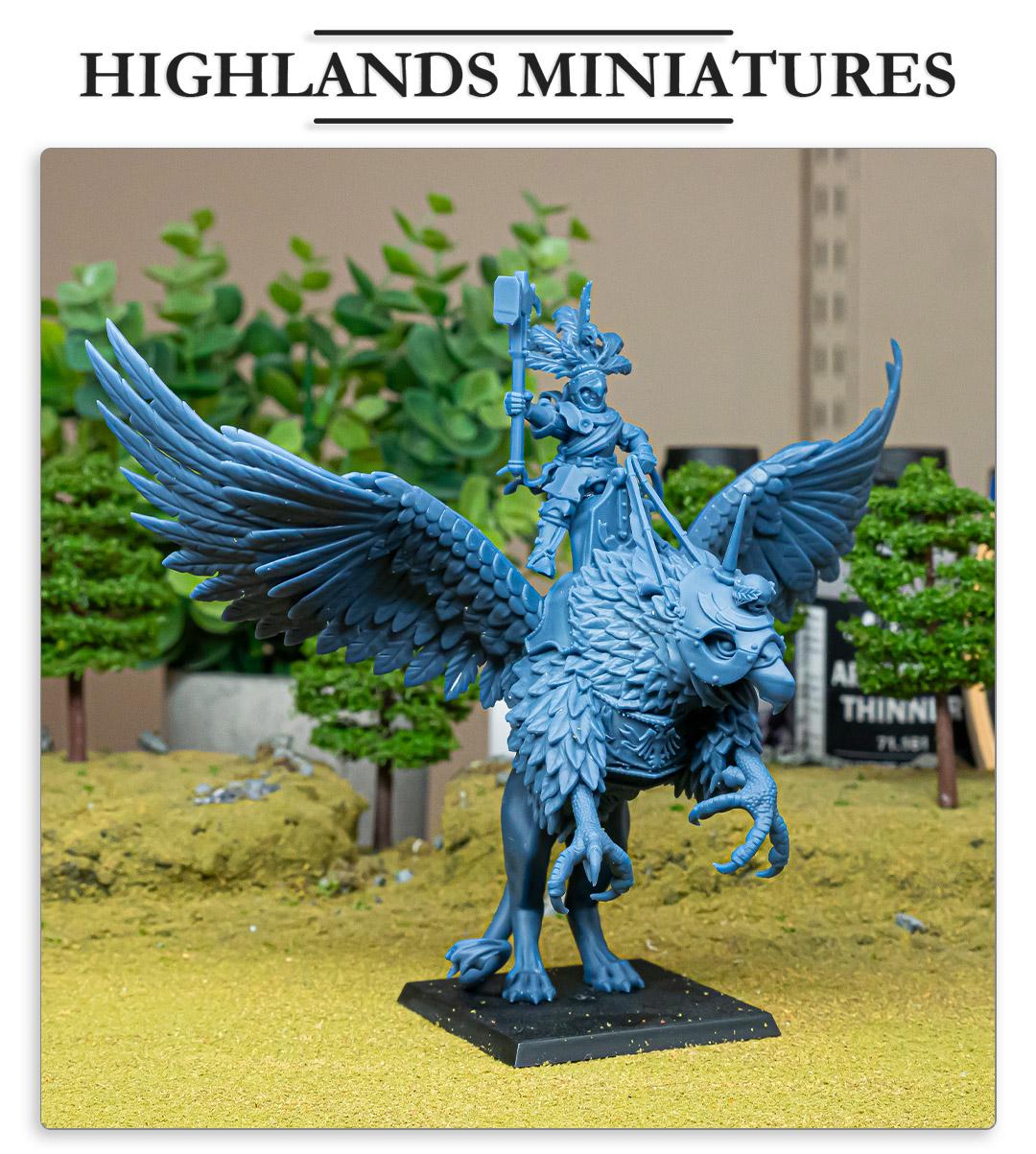 Sunland Emperor on Griffon - in 12k- by Highlands Miniatures