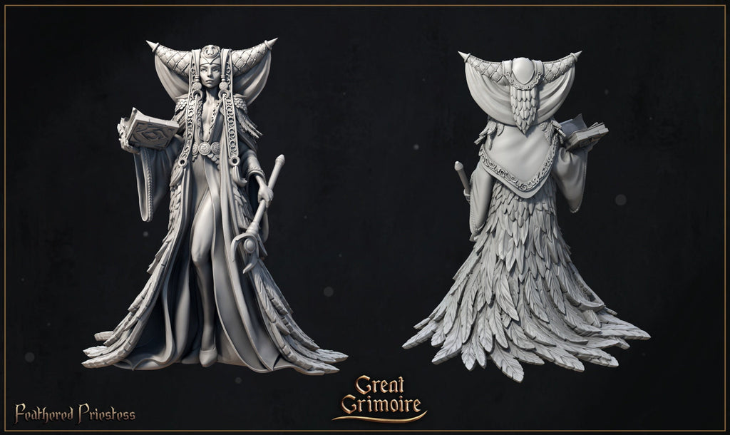 Feathered Priestess - in 12k - by Great Grimoire