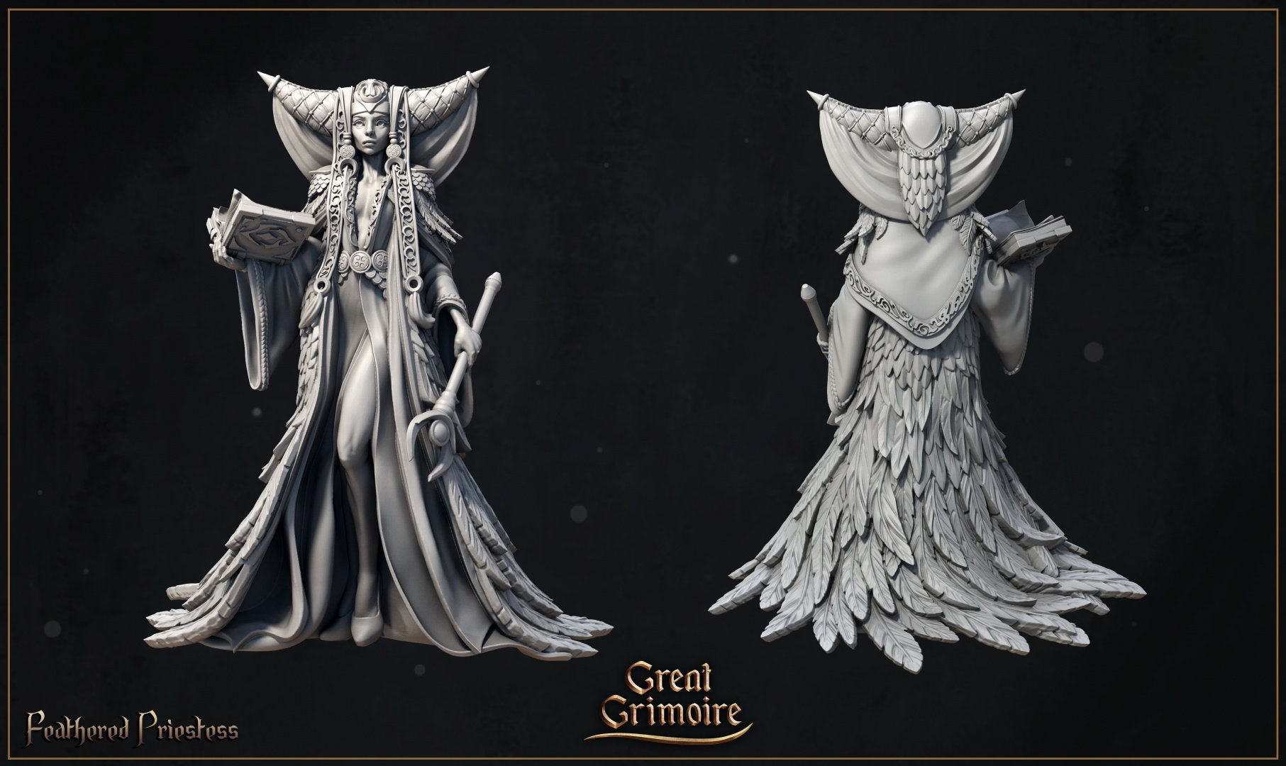 Feathered Priestess - in 12k - by Great Grimoire