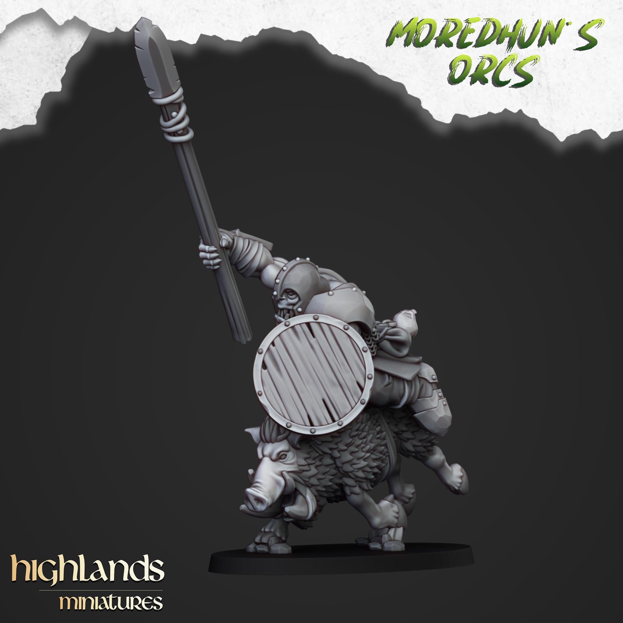 Mounted Orcs with spears - in 12k- by Highlands Miniatures