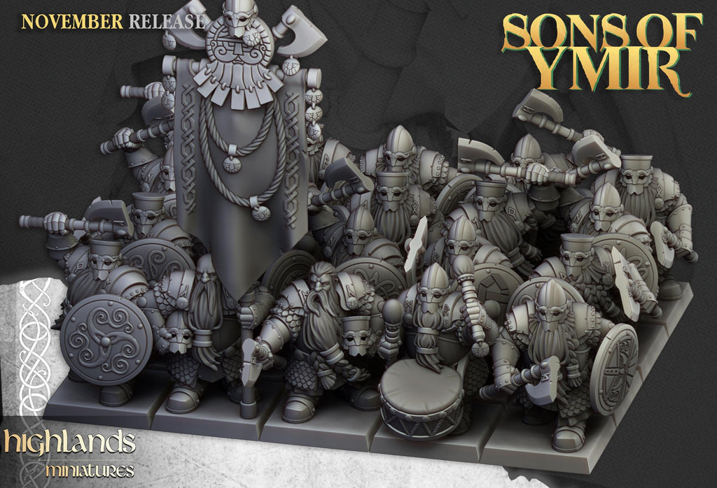 Dwarf Huscarls Unit - in 12k- by Highlands Miniatures