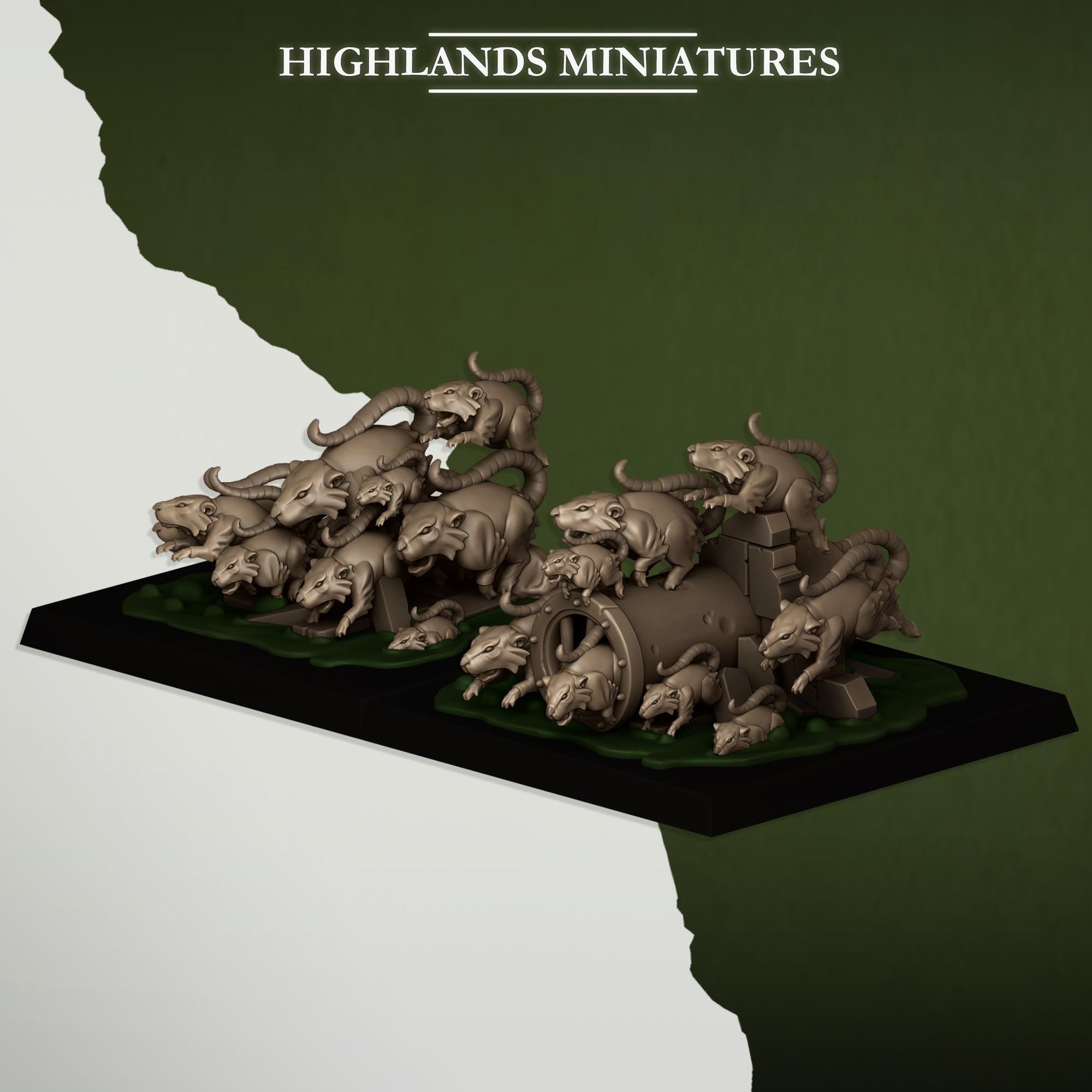 Rat Swarm  - in 12k- by Highlands Miniatures