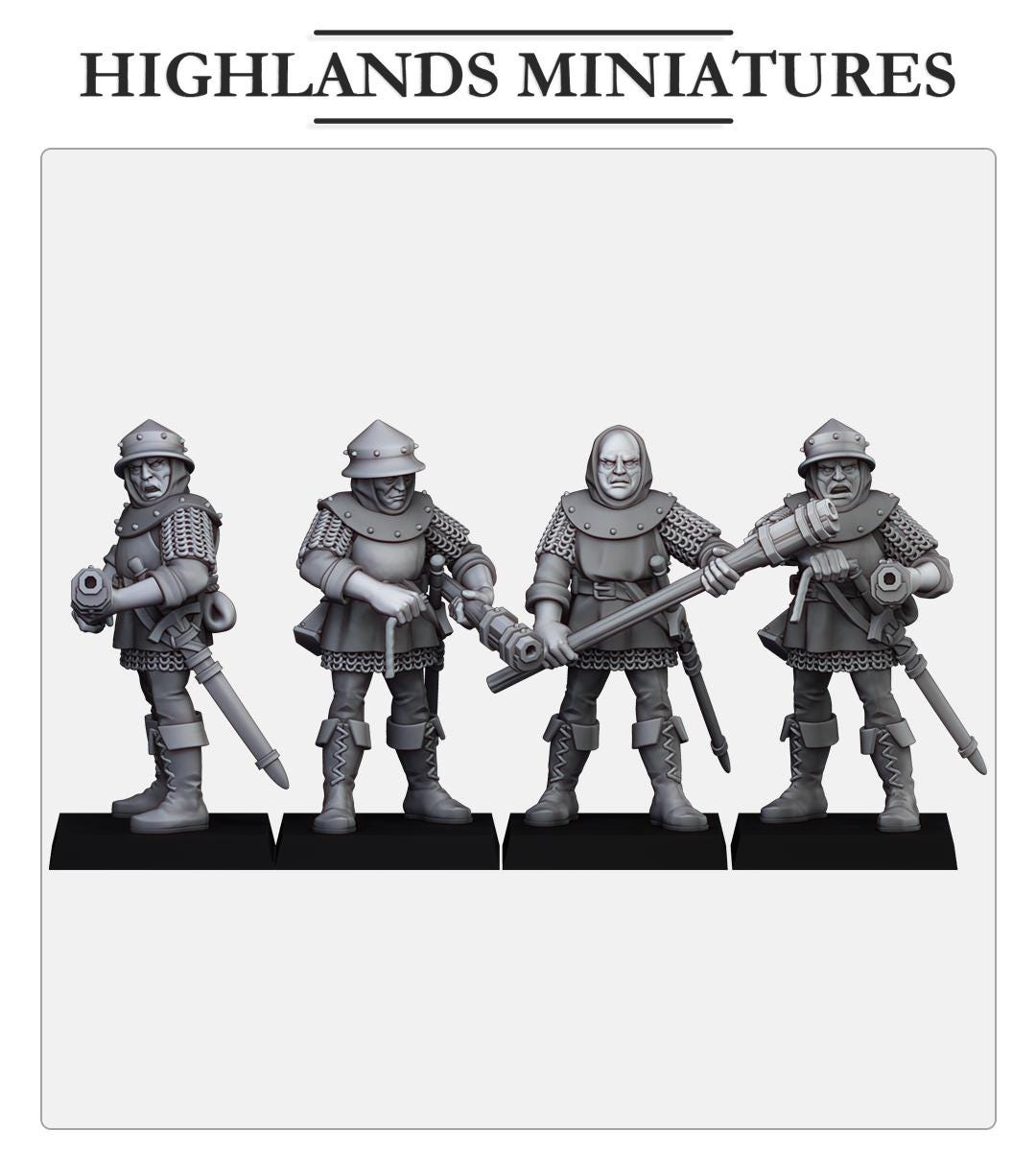 Gallia Shooters: Handgunners  - in 12k- by Highlands Miniatures