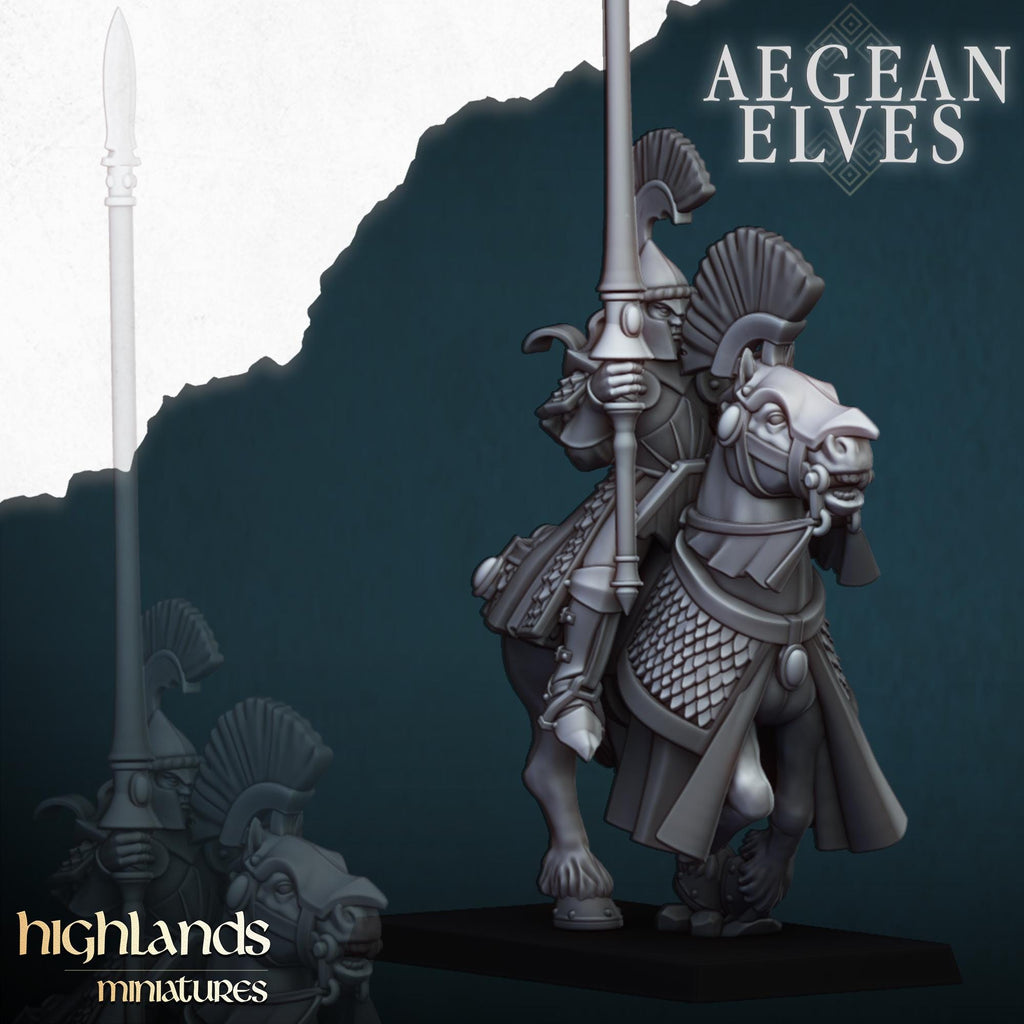 Aegean Elves Mounted Lances  - in 12k- by Highlands Miniatures