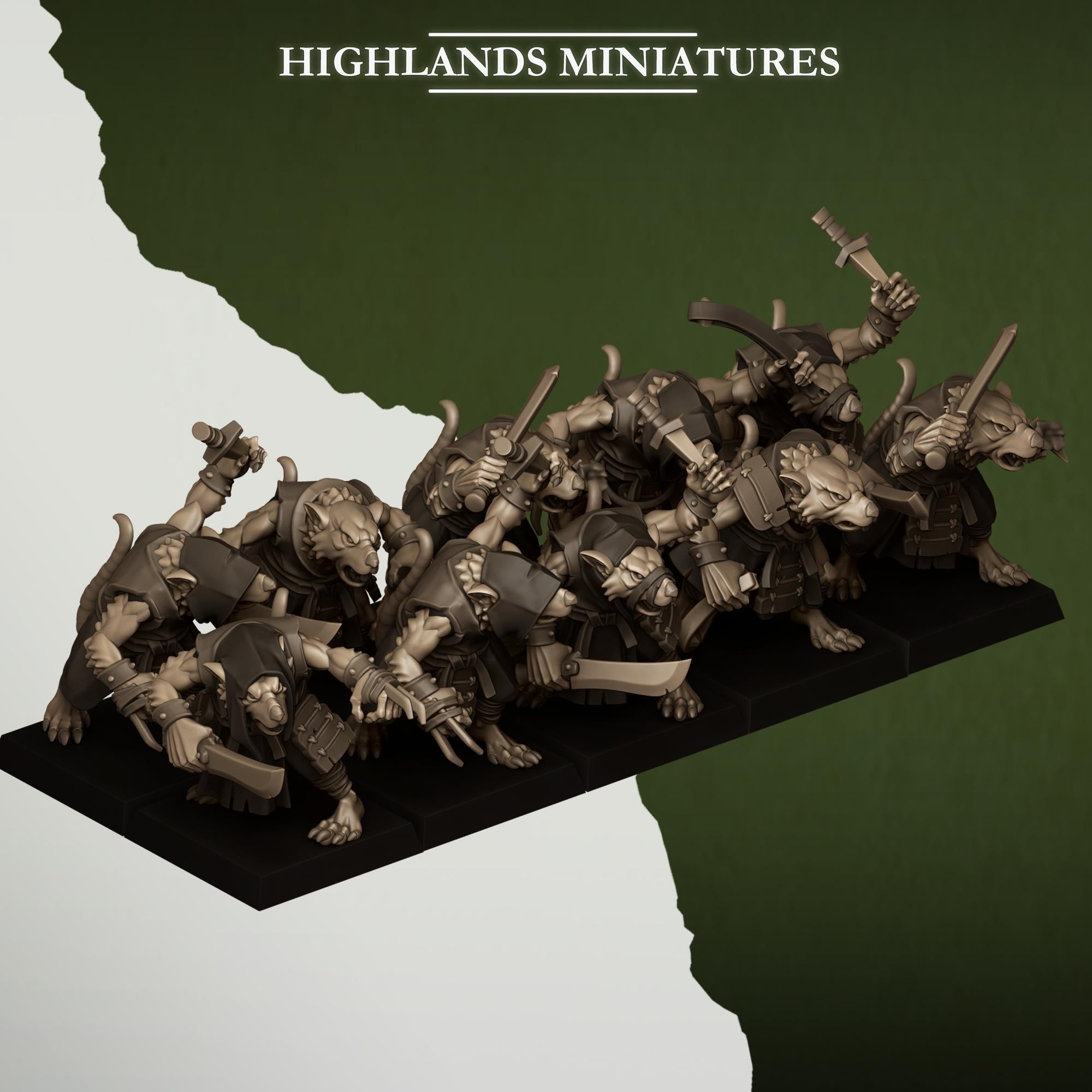 Sewer Vermin Thugs  - in 12k- by Highlands Miniatures