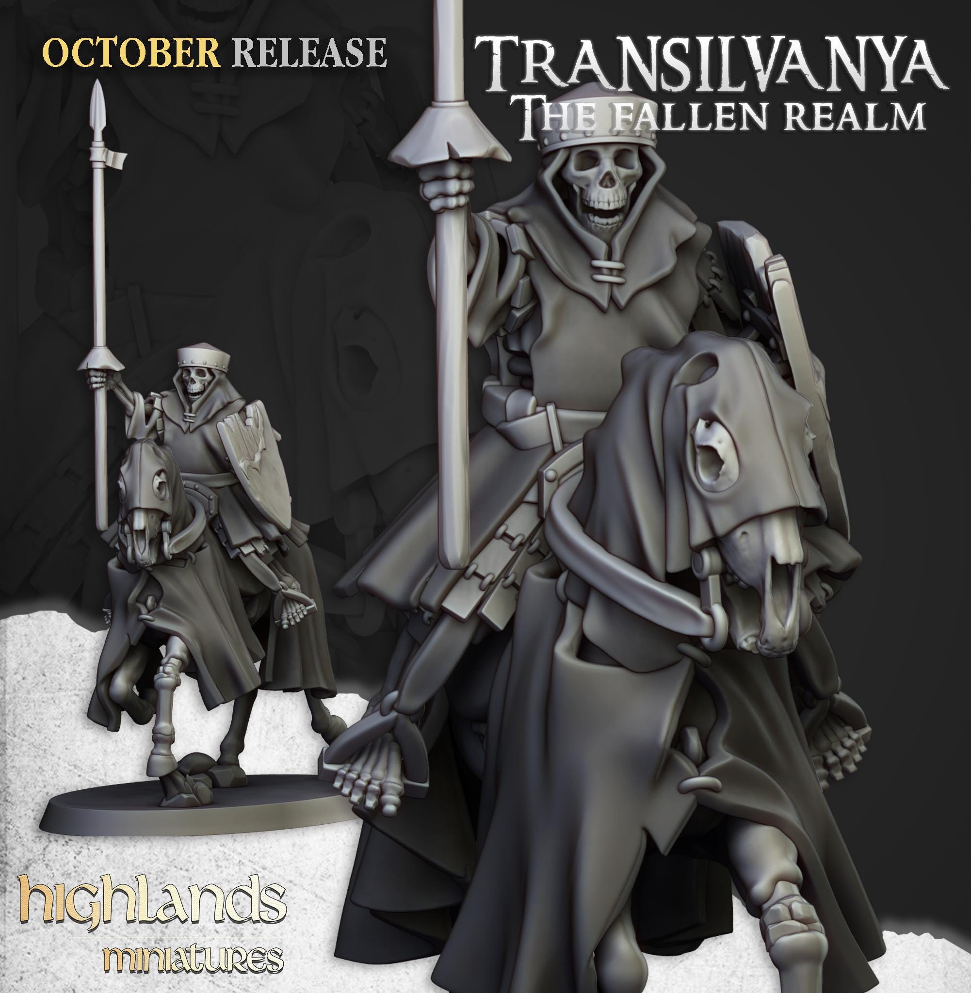 Mounted Skeletons - in 12k- by Highlands Miniatures