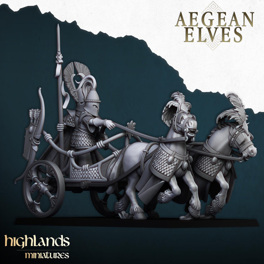 Aegean Elf Chariot  - in 12k- by Highlands Miniatures