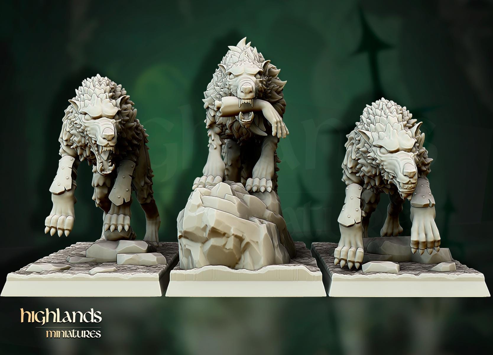 Direwolves Unit - 14 models - in 12k- by Highlands Miniatures