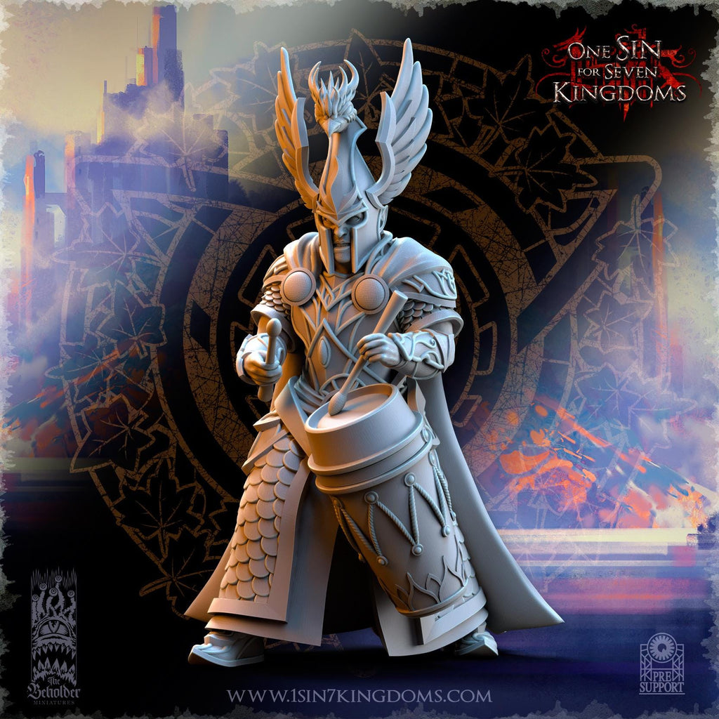 Silvermoor Elves Searing Bird Guardians Command Group - in 12k- by TheBeholderMiniatures