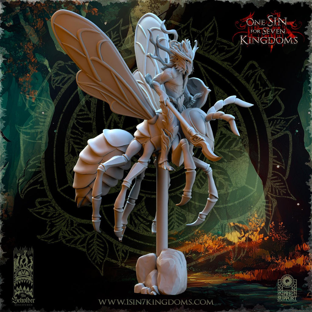 Evergreen Elves Spirits of the Forest Riders with Lance - in 12k- by TheBeholderMiniatures
