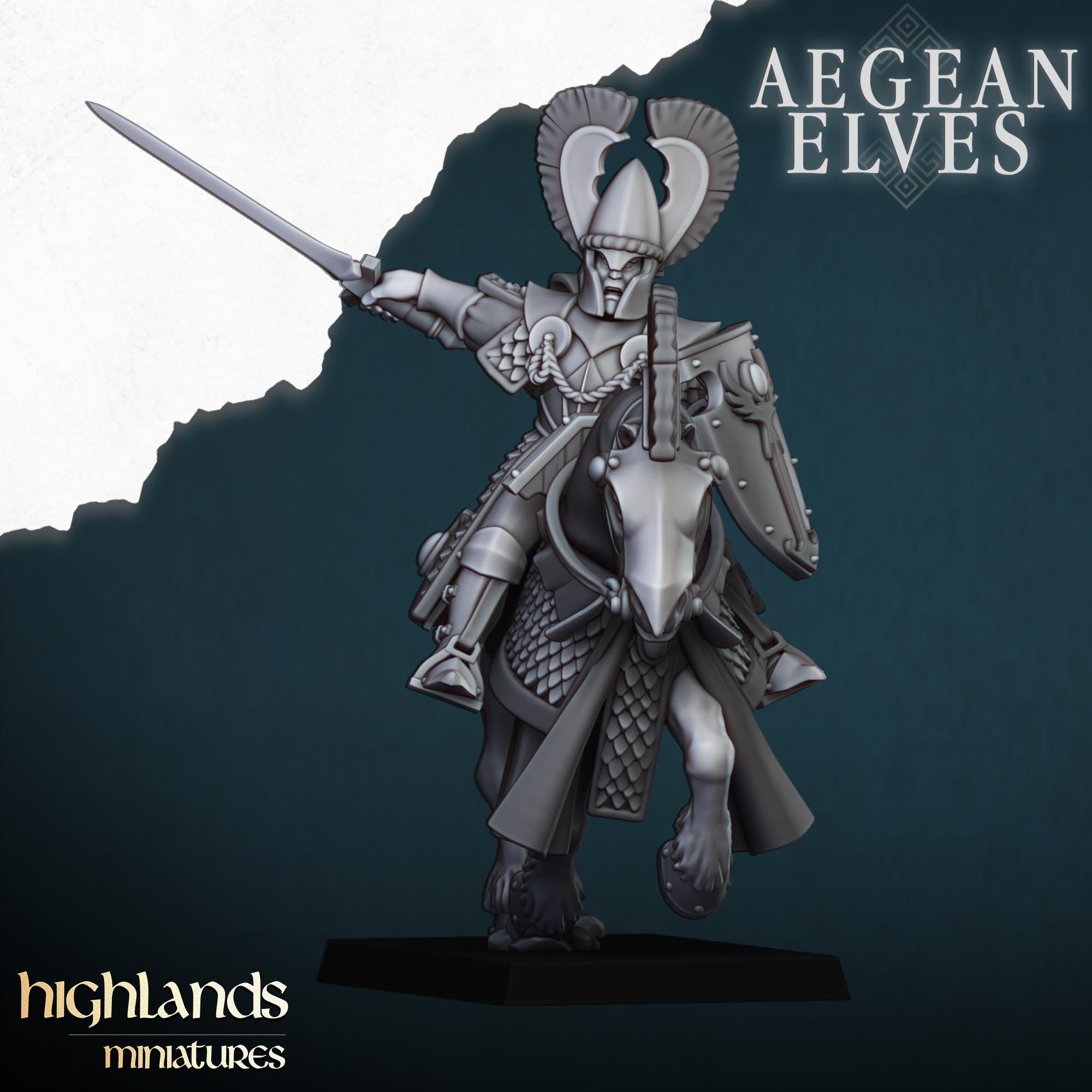 Aegean Elves Mounted Lances  - in 12k- by Highlands Miniatures