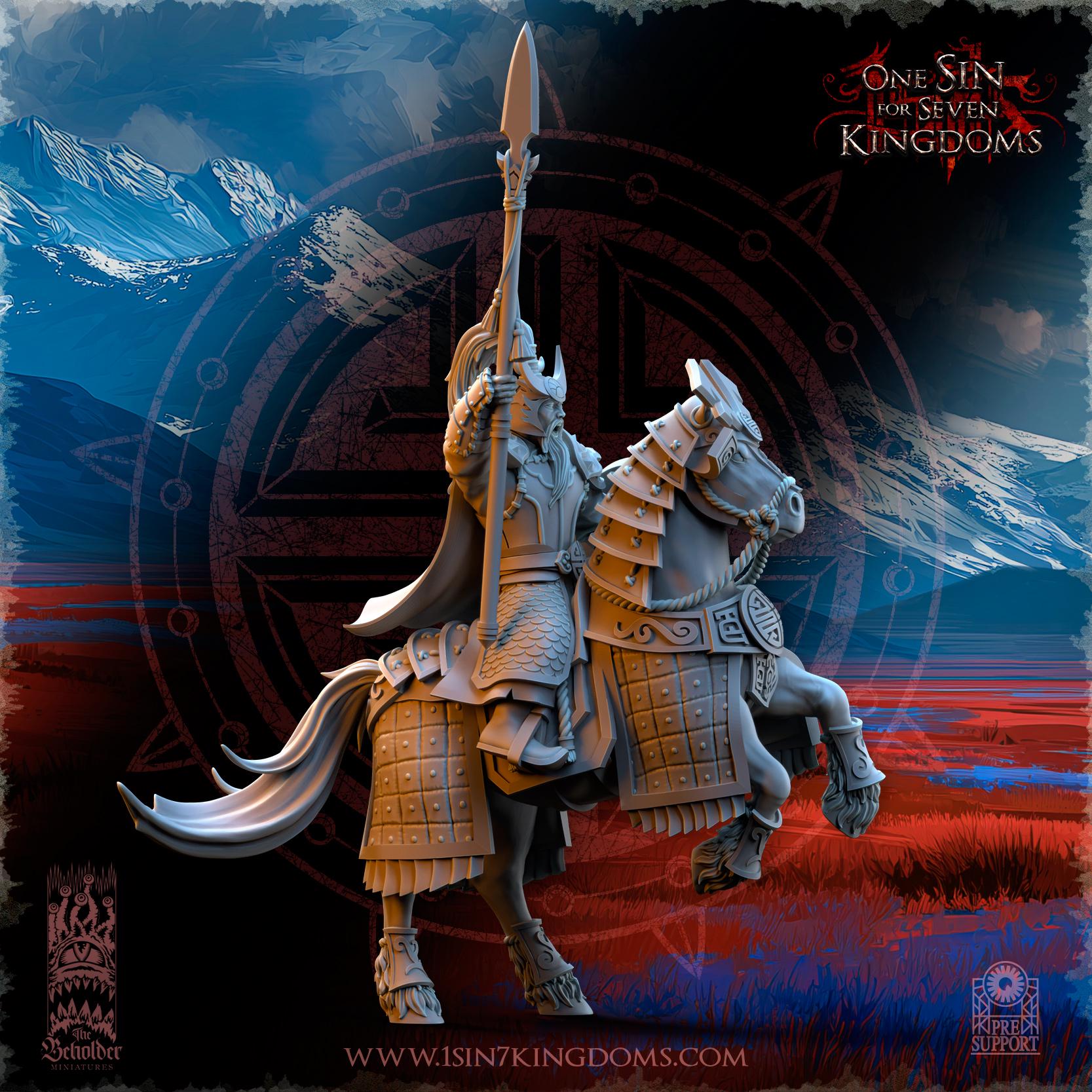 Astarii Dynasty Riders Command Group - in 12k by TheBeholderMiniatures
