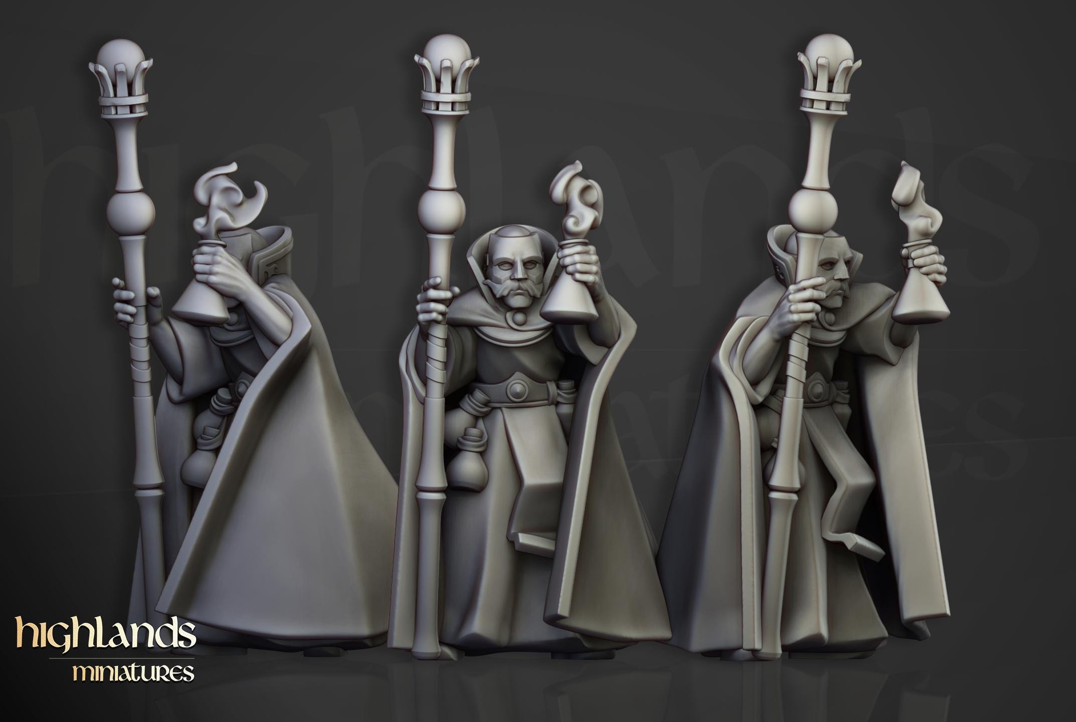 Houses of Magic - Wizards of the Empire of Sun - 8 models - in 12k- by Highlands Miniatures
