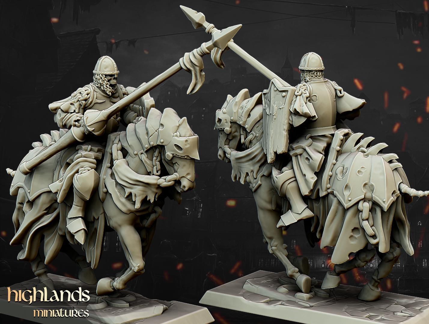 Undead Dark Knight Core Unit  - in 12k- by Highlands Miniatures