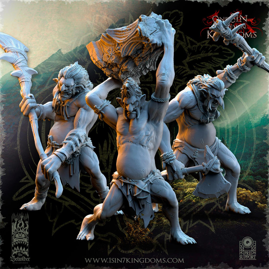 Mountain Trolls  - in 12k- by TheBeholderMiniatures