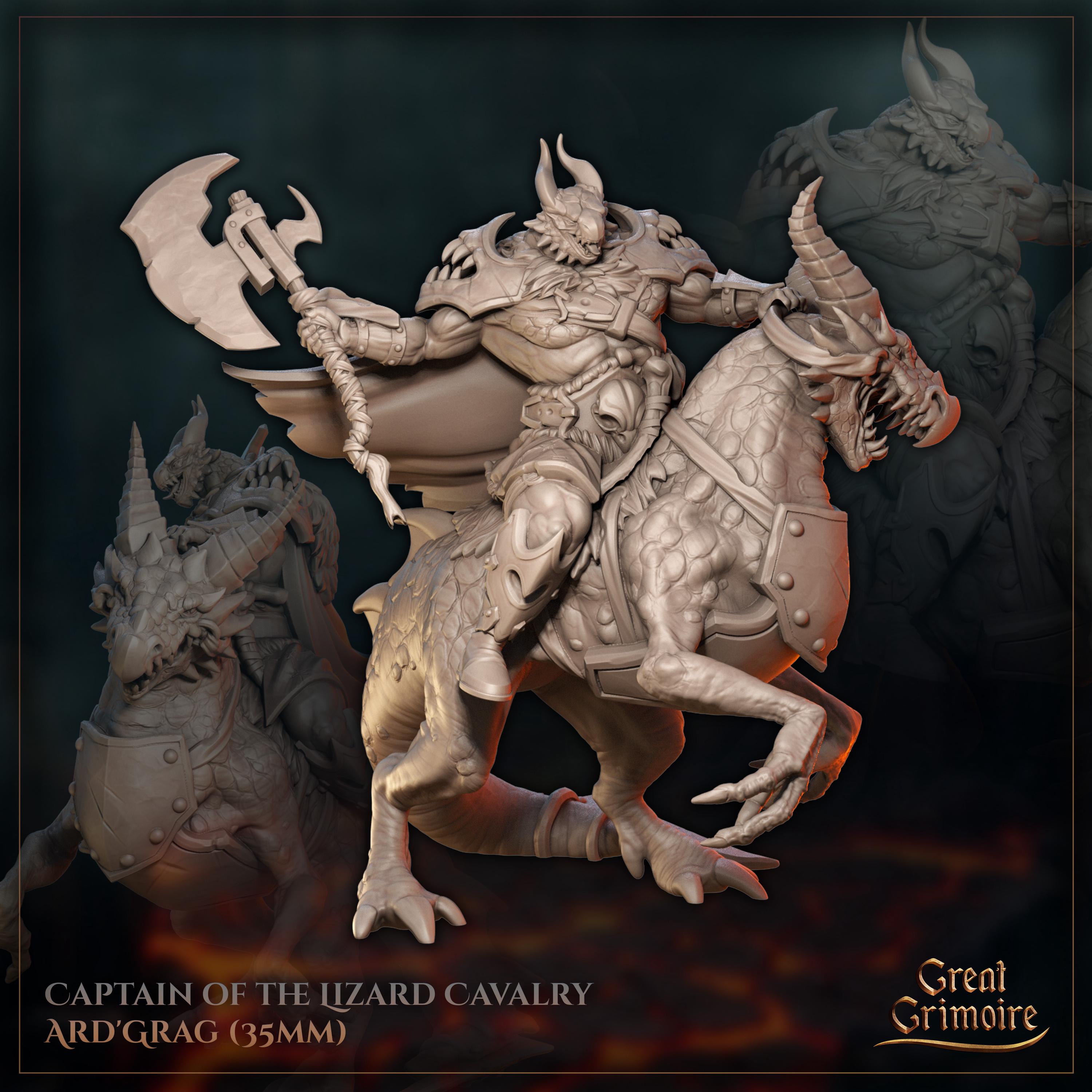Captain of the Lizard Cavalry Ard'Grag - in 12k - by Great Grimoire