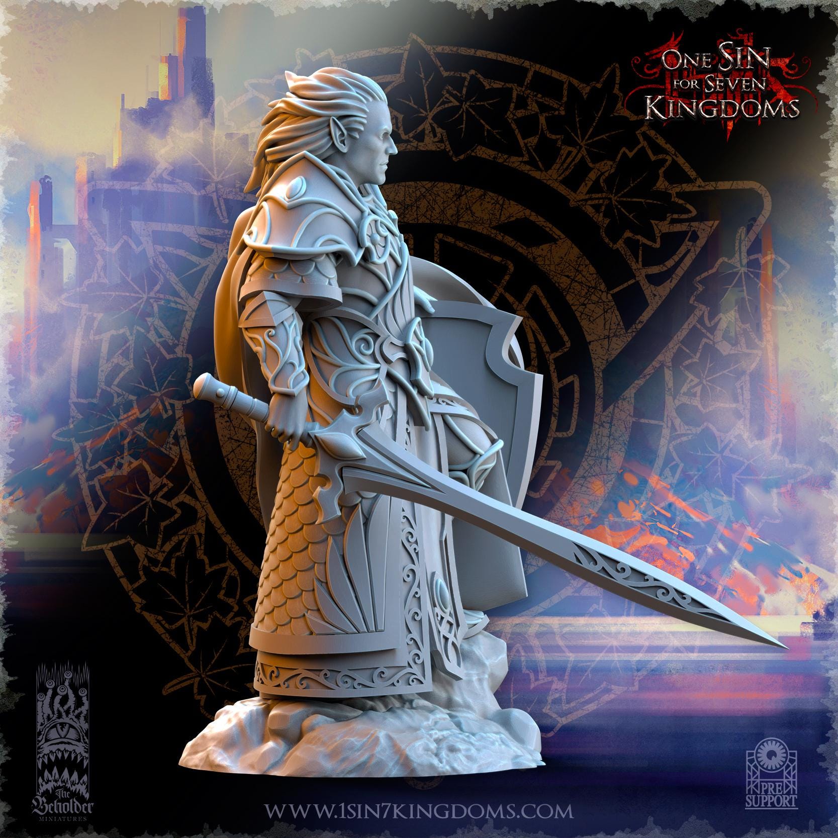 Polomhir, Silvermoor Elves Commander - in 12k- by TheBeholderMiniatures