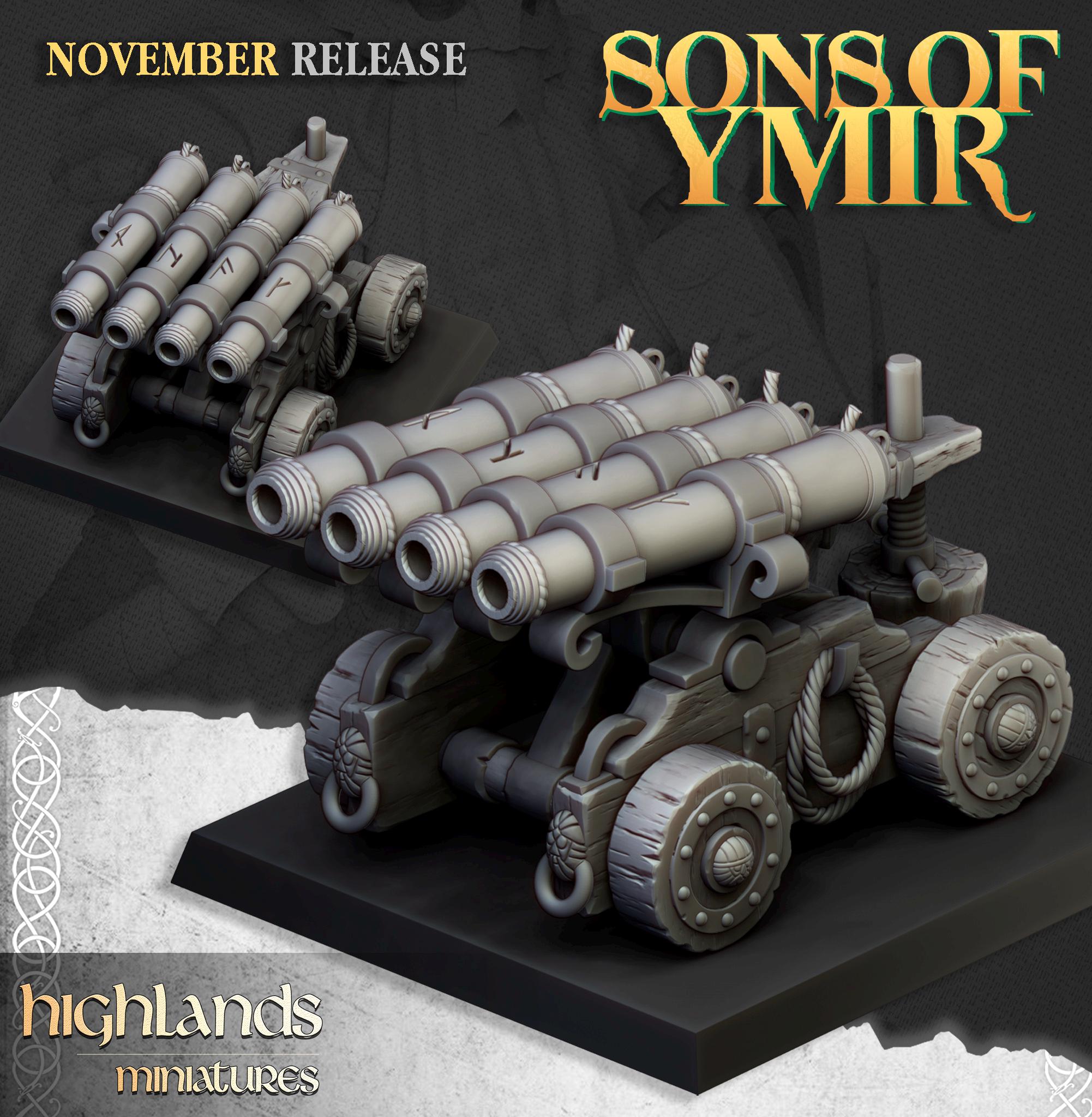 Dwarf Artillery Set - in 12k- by Highlands Miniatures