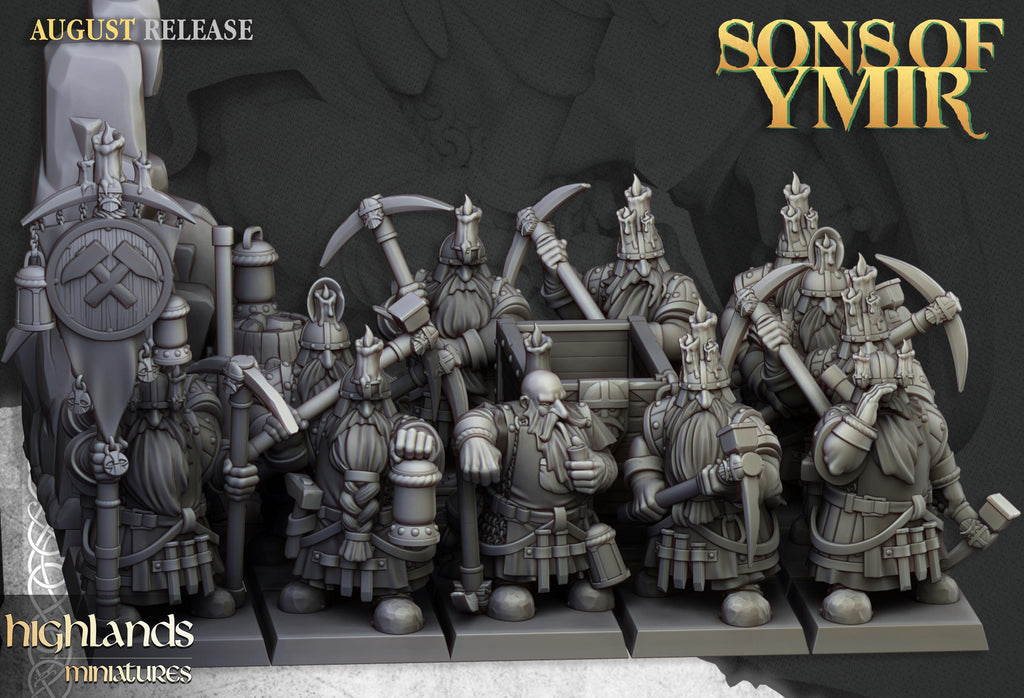 Dwarfs Miners Unit - in 12k- by Highlands Miniatures