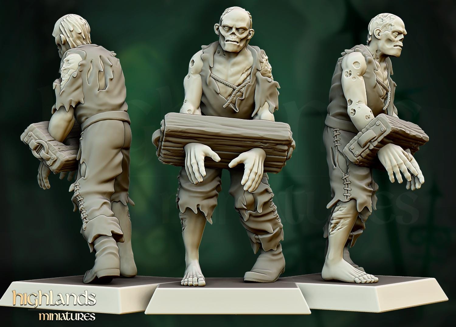 Zombie Villagers  - in 12k- by Highlands Miniatures