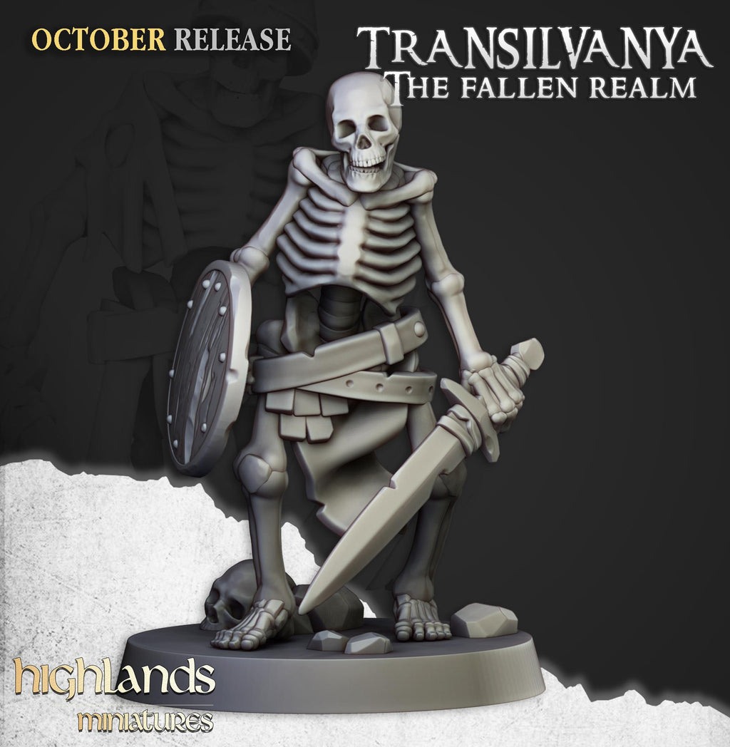 Skeleton Warriors with Swords Unit - in 12k- by Highlands Miniatures