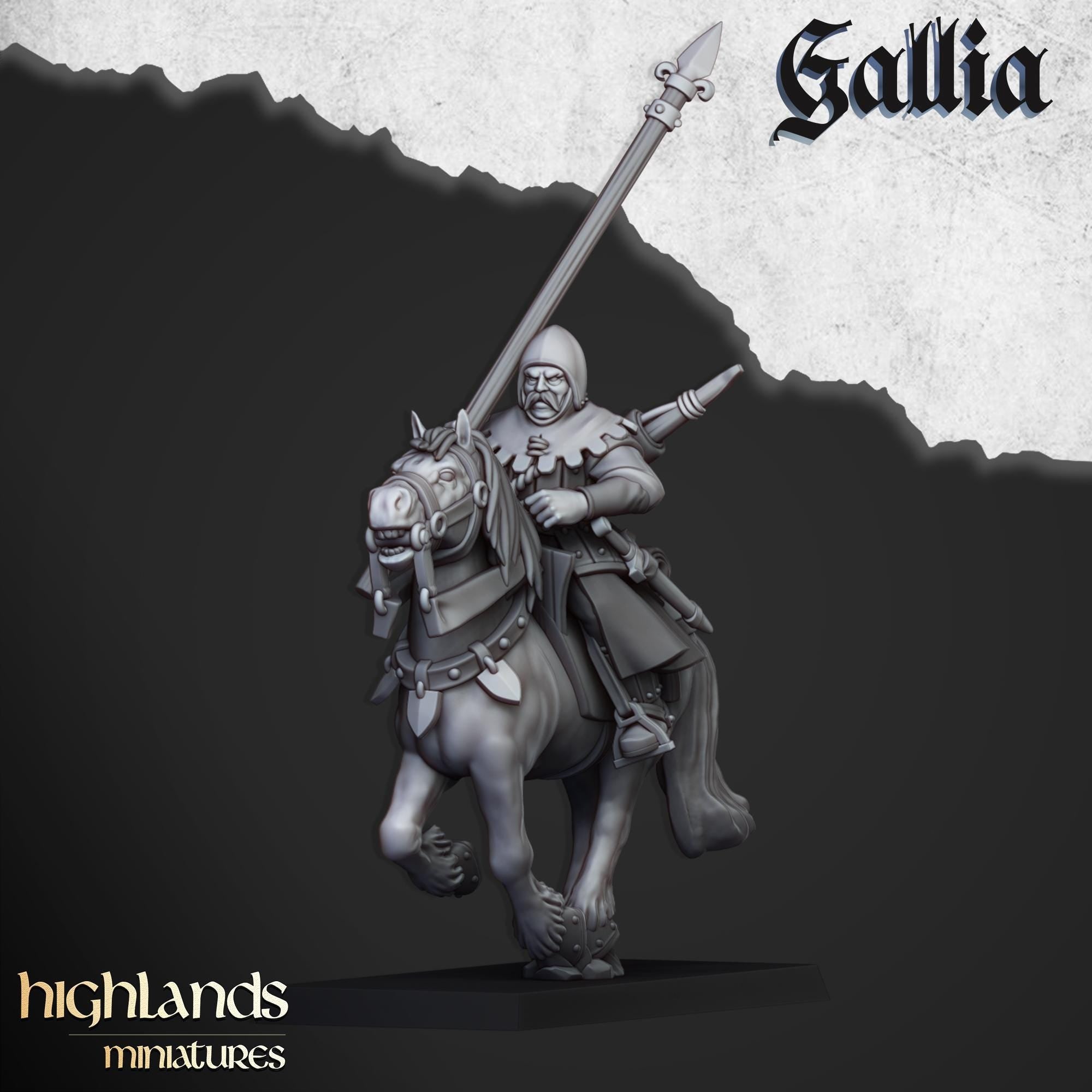 Mounted Men at Arms - in 12k- by Highlands Miniatures