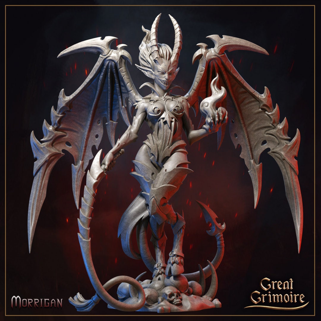 Morrigan the Beguiling Succubus - 2 versions in 12k - by Great Grimoire