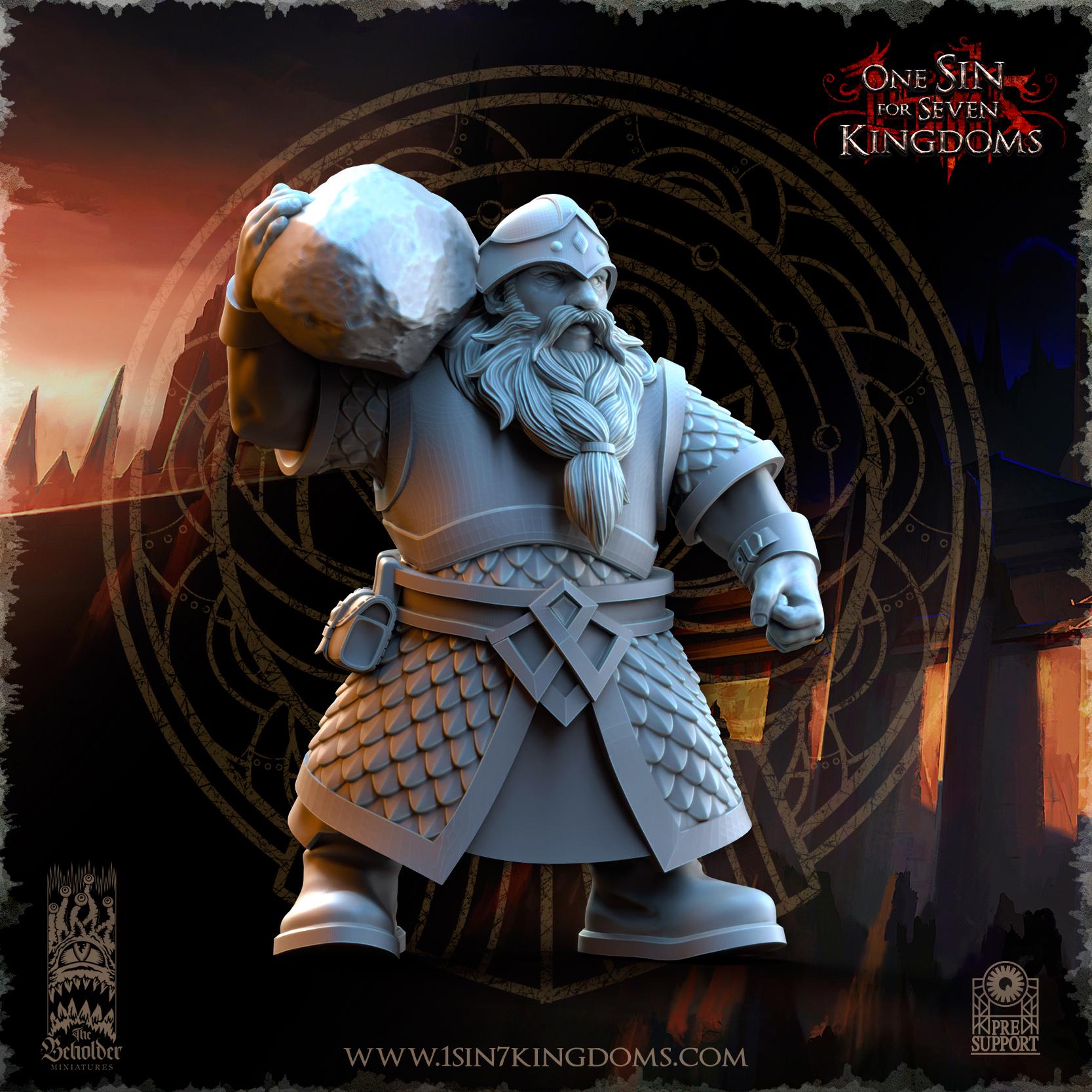 Dwarven Kingdoms Catapult -12k - by TheBeholderMiniatures