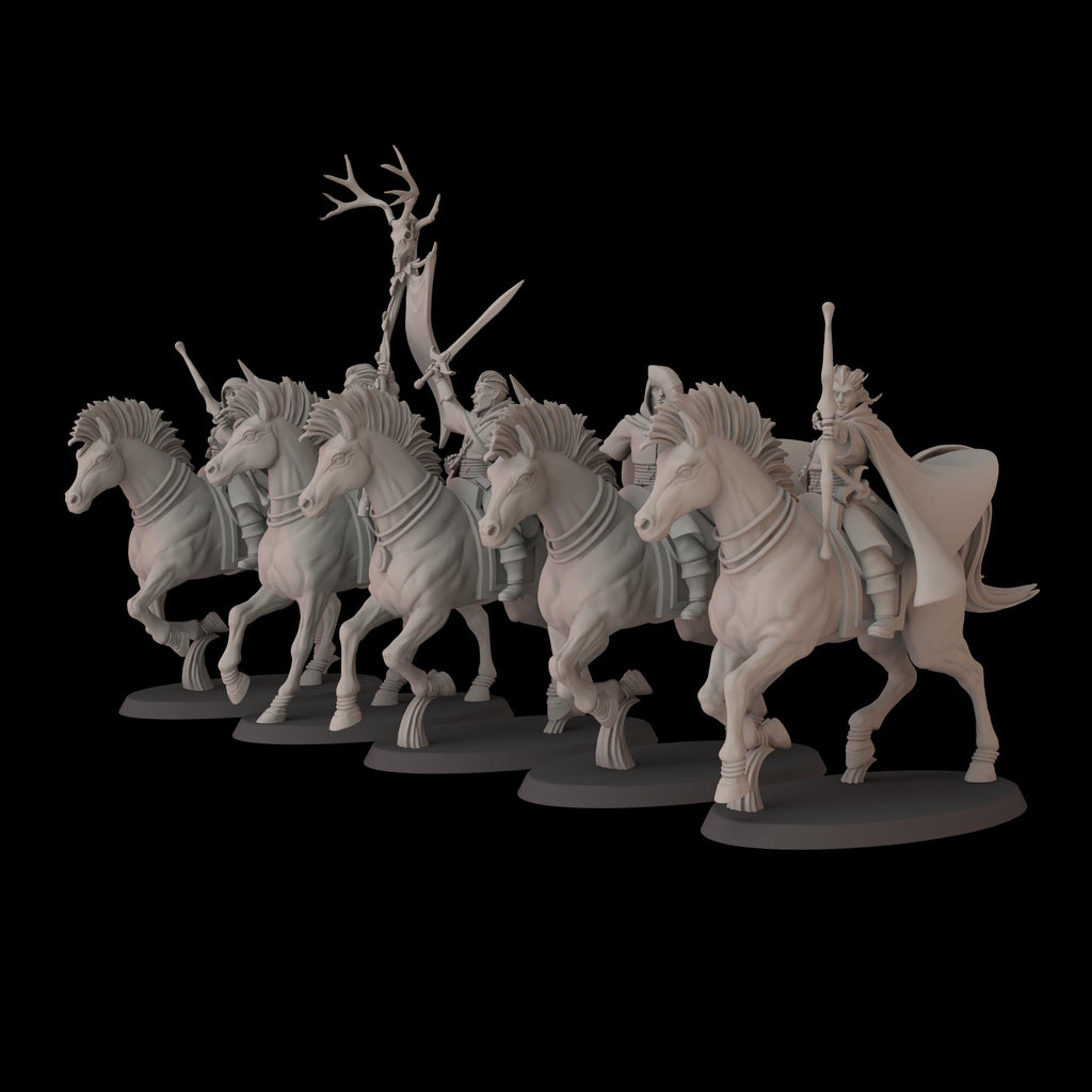 Elven archers on steed - 12k by fantasycultminiatures