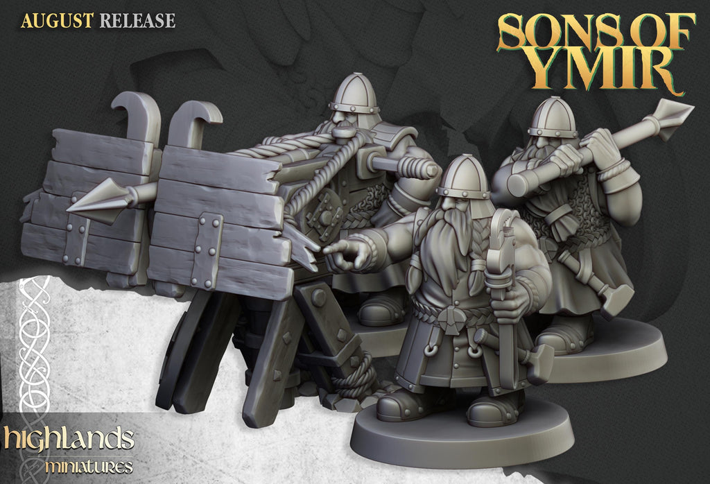 Dwarf Old Siege Engines - in 12k- by Highlands Miniatures