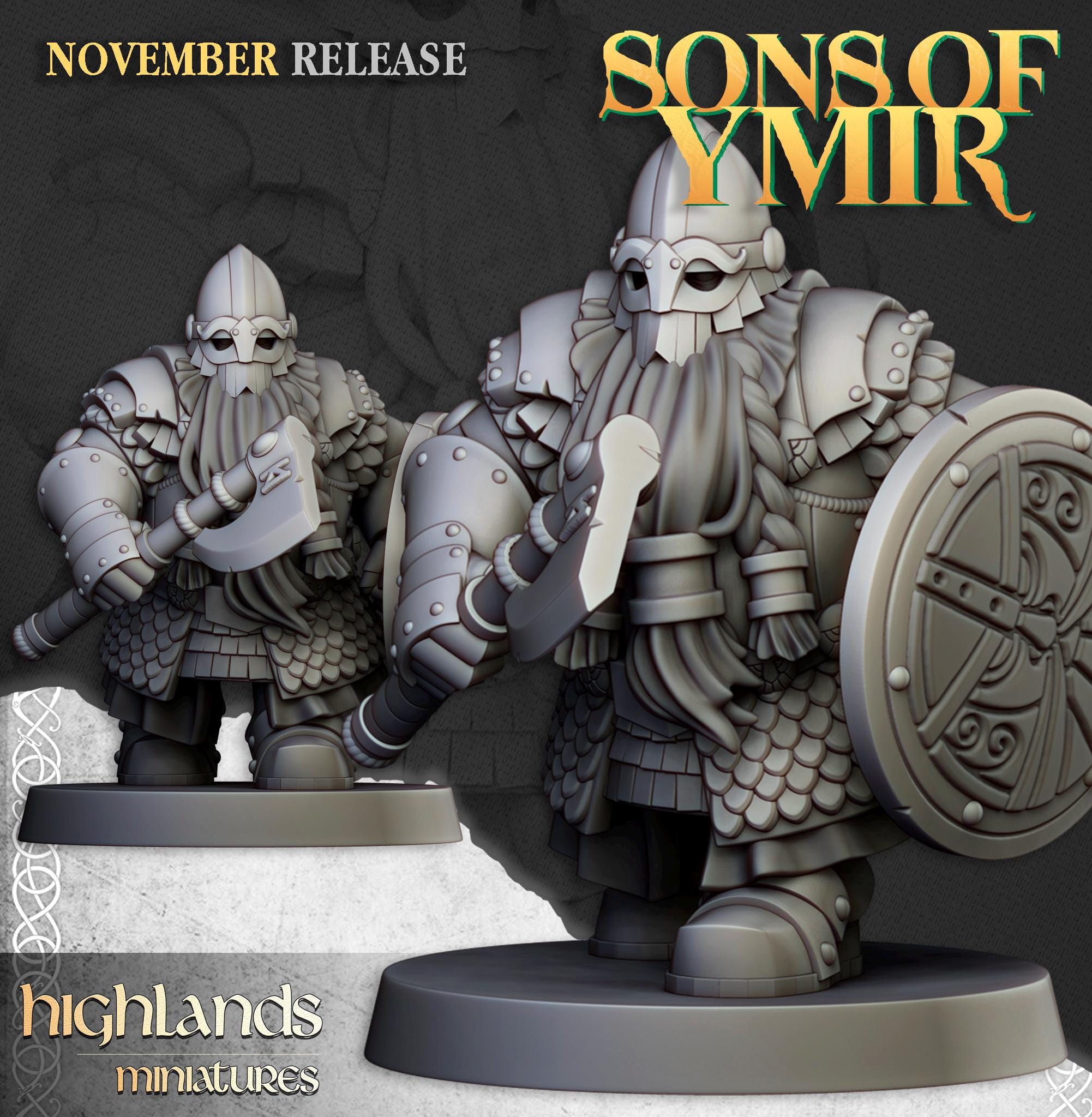 Dwarf Huscarls Unit - in 12k- by Highlands Miniatures