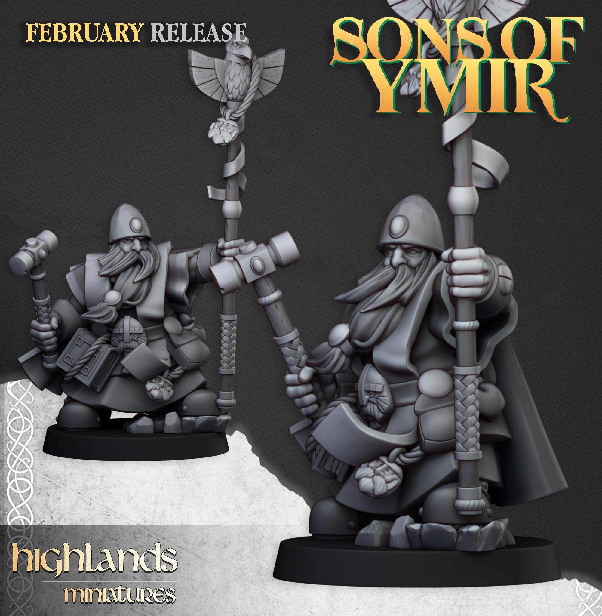Dwarf Runepriests - in 12k- by Highlands Miniatures