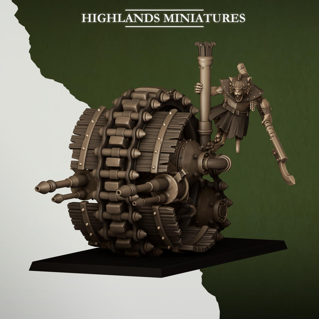 Sewer Vermin Wheeled Engine  - in 12k- by Highlands Miniatures